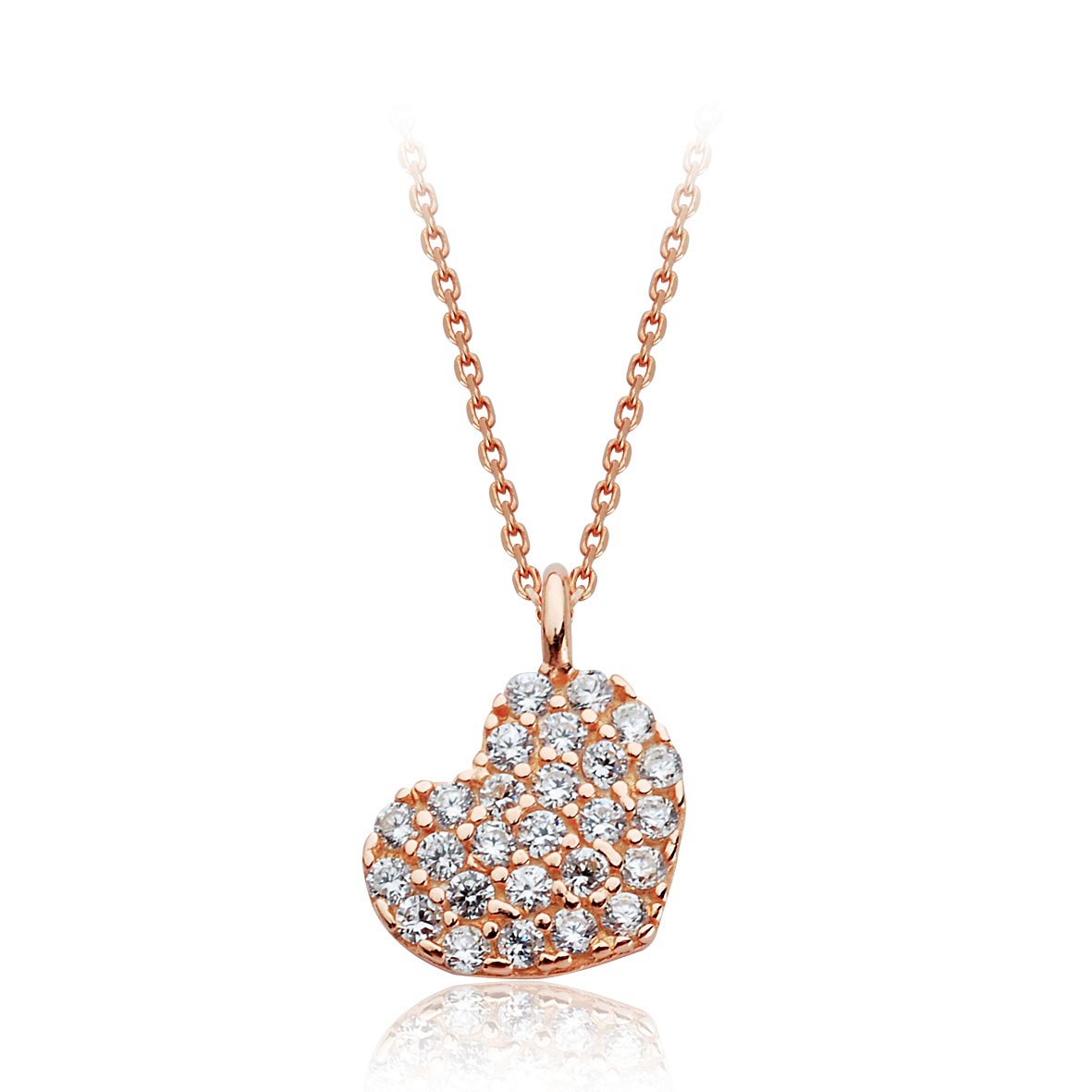 Minimalist pave hearth necklace gold plated