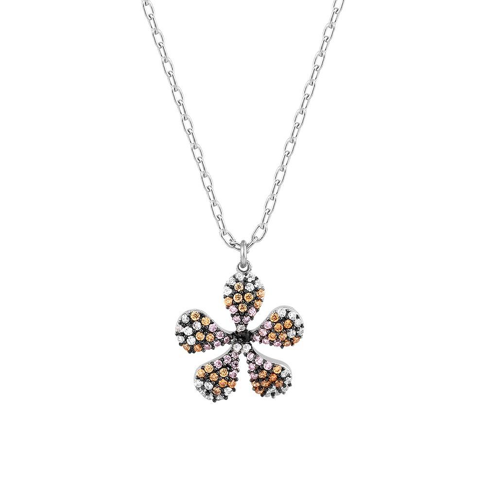 Çiçek Figürlü Gümüş Zincir Kolye - Luce Concept Jewels