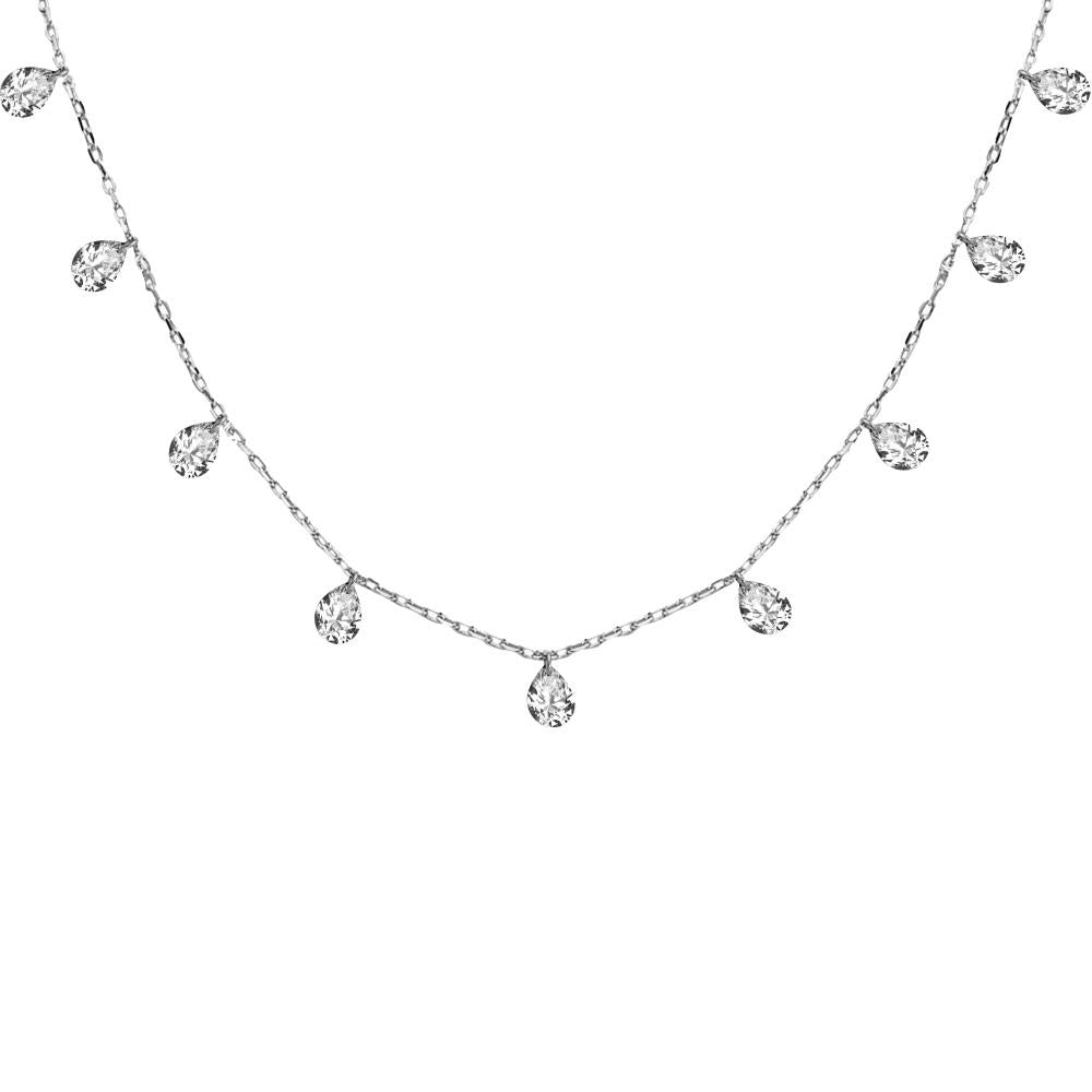 Damla Zirkon Taşlı Gümüş Zincir Necklace - Luce Concept Jewels